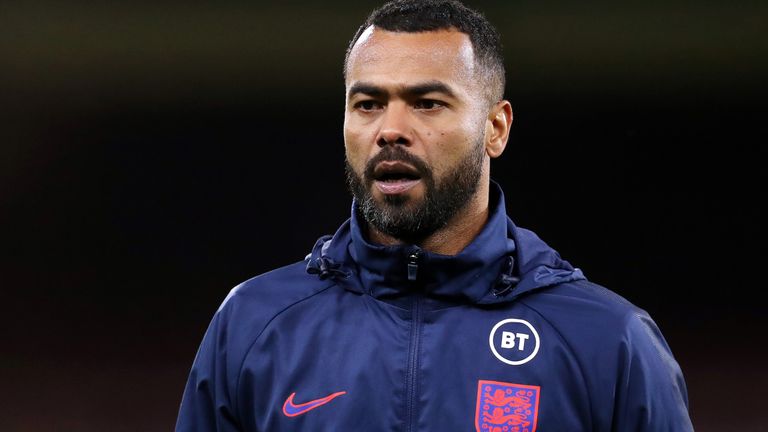 England U21 assistant coach Ashley Cole during the game against Czech Republic