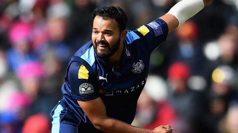 Azeem Rafiq in action during the NatWest T20 Blast Semi-Final between Yorkshire and Durham at Edgbaston in 2016
