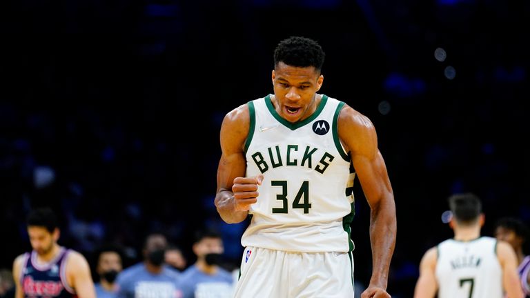 Giannis Antetokounmpo proved too powerful for the Philadelphia defence as the Milwaukee Bucks went on to beat the 76ers in the NBA on Tuesday.