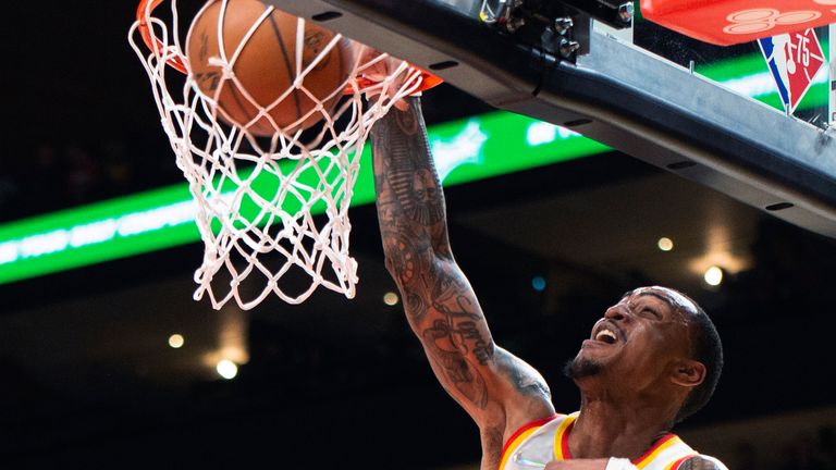 An emphatic dunk from John Collins saw Atlanta open up an early lead over Oklahoma City.