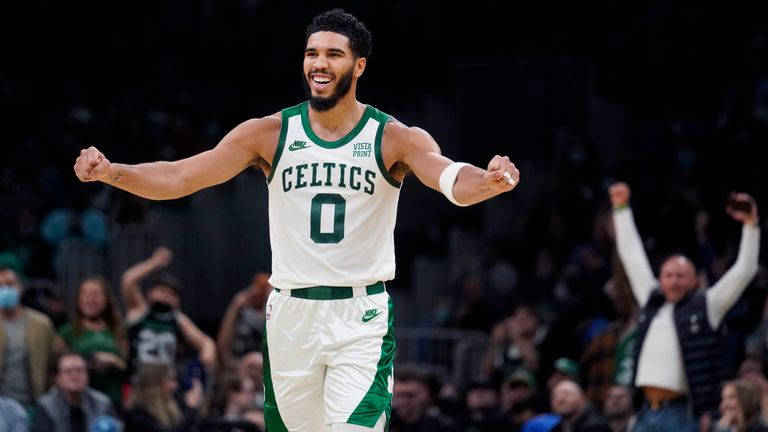 Jayson Tatum top-scored with 30 points as the Boston Celtics defeated the Houston Rockets in Monday's NBA action.