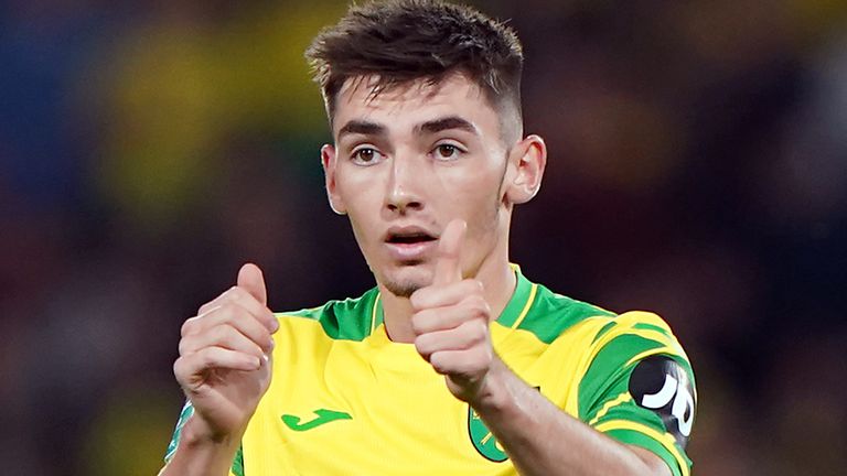 Billy Gilmour is on loan at Norwich from Chelsea (PA)