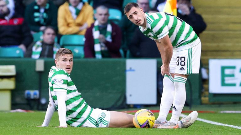 Carl Starfelt (left) has formed a central defensive partnership with Cameron Carter-Vickers under Ange Postecoglou 