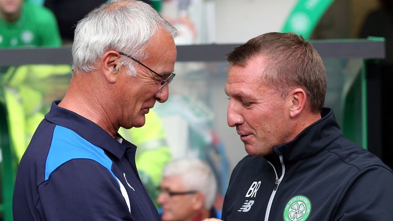Ranieri and Rodgers faced eachother in 2016 when Leicester played Celtic in a pre-season friendly