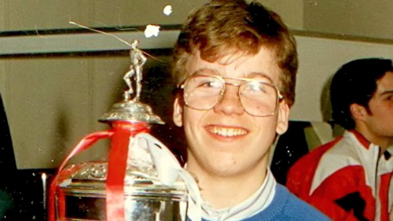 Craig Bromfield 1989 - 16 years old with the Littlewoods Cup in the locker room at Wembley.  He lived with Nottingham Forest manager Brian Clough [Credit: SWNS]