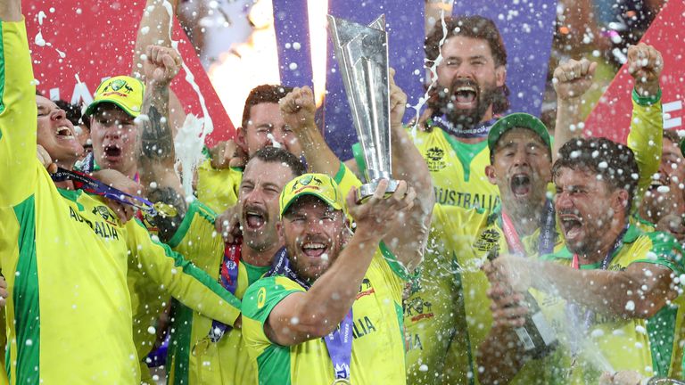 Aaron Finch became the first Australia captain to lift the T20 World Cup trophy