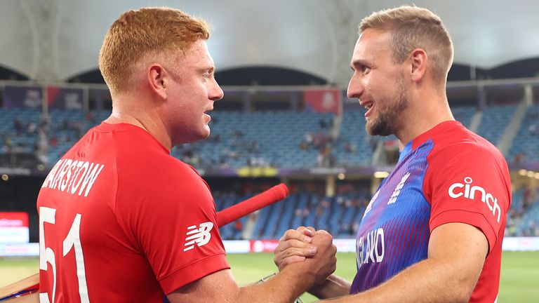 England's Jonny Bairstow (L) with team-mate Liam Livingstone (Getty Images)