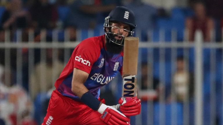 England's Moeen Ali batting against Sri Lanka (Associated Press)