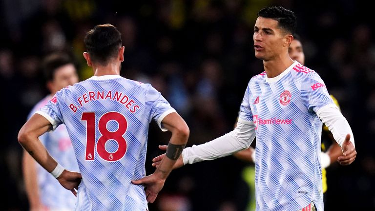 Cristiano Ronaldo shows his frustration during Man Utd&#39;s defeat at Watford