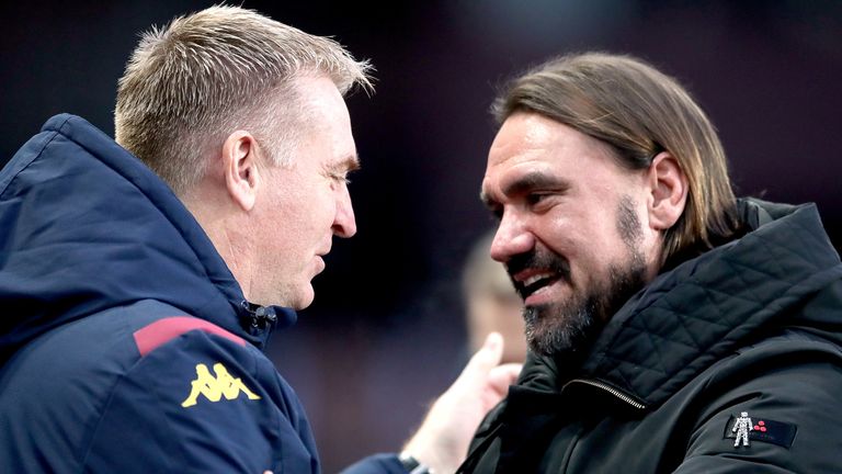 Aston Villa manager Dean Smith (left) and Norwich City manager Daniel Farke (right). Norwich have announced the appointment of Dean Smith as their new head coach. Issue date: Monday November 15, 2021.