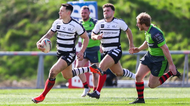 Picture by Alex Whitehead/SWpix.com - 21/03/2021 - Rugby League - Betfred Challenge Cup - West Wales Raiders v Widnes Vikings - Stebonheath Park, Llanelli, Wales - Widnes’ Deon Cross.