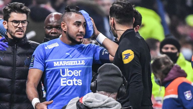 Dimitri Payet was also hit by a bottle during a game at Nice in August