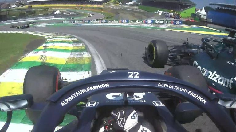 A closer look at a dramatic start to the Sao Paulo Grand Prix as Max Verstappen took the lead and Lando Norris suffered a puncture.