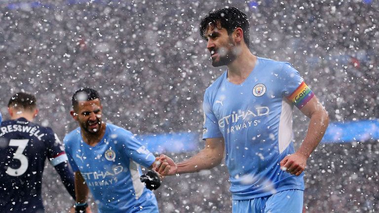 Ilkay Gundogan of Manchester City celebrates after scoring their side's first goal