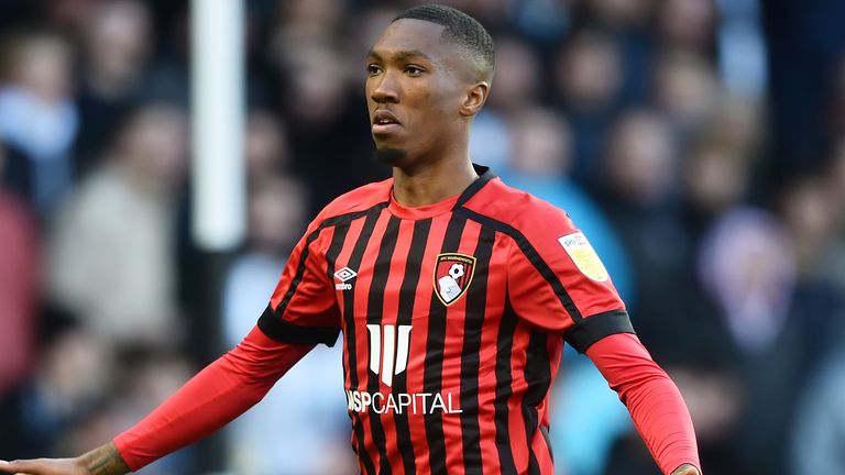 Jaidon Anthony celebrates scoring for Bournemouth against Derby