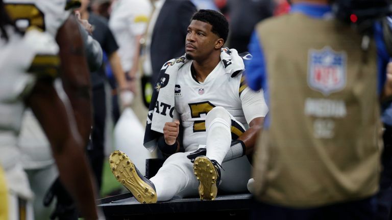 New Orleans Saints quarterback Jameis Winston foot injury