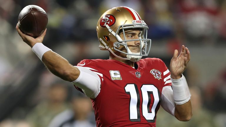 September 19, 2021: San Francisco 49ers quarterback Jimmy Garoppolo (10)  scrambles with the ball during the NFL game between the San Francisco 49ers  and the Philadelphia Eagles at Lincoln Financial Field in