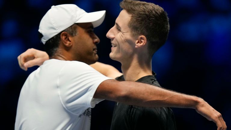 Joe Salisbury (right) and Rajeev Ram reached the doubles final at the ATP Finals in Turin