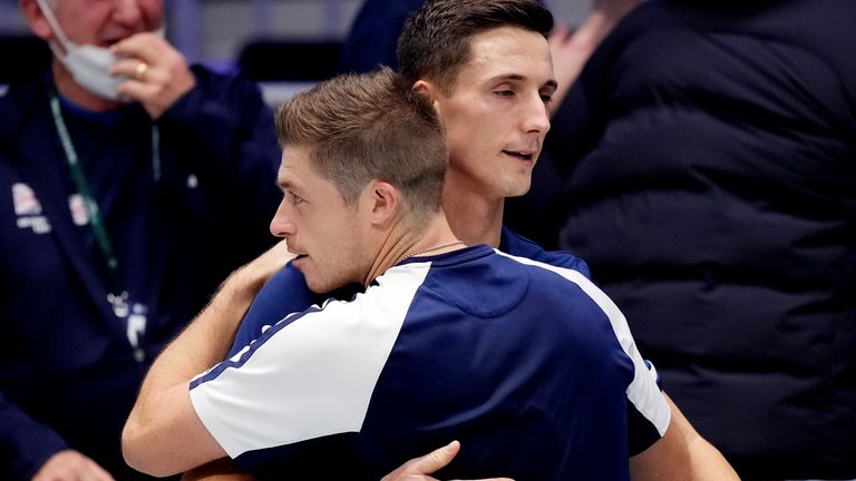 Joe Salisbury (right) and Neal Skupski helped Great Britain reach the quarter-finals of the Davis Cup in Innsbruck