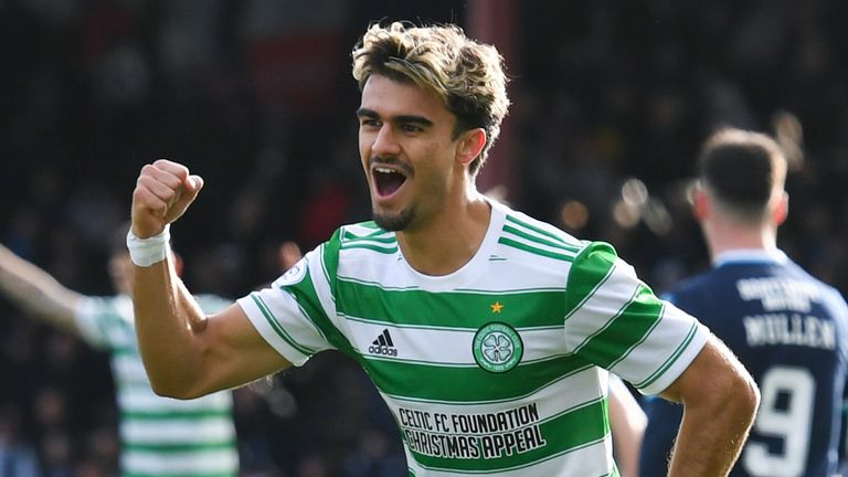 Celtic's Jota celebrates after scoring against Dundee