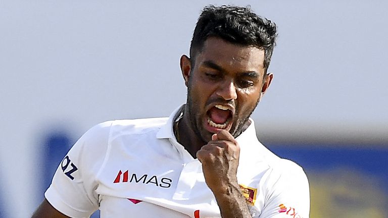 Sri Lanka's Lasith Embuldeniya's five-wicket haul helped to condemn West Indies to a heavy defeat