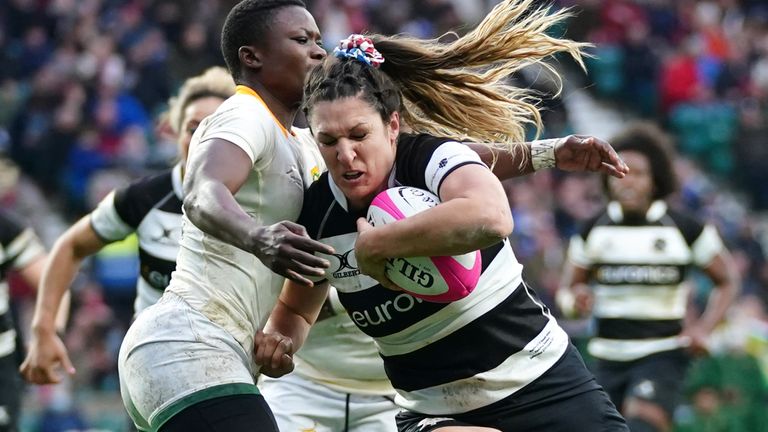 barbarians women rout south africa at twickenham as sarah levy scores hat trick of tries rugby union news sky sports