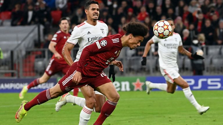 Leroy Sane goes close for Bayern Munich