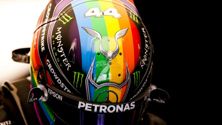 Lewis Hamilton wears rainbow-coloured helmet at Qatar Grand Prix