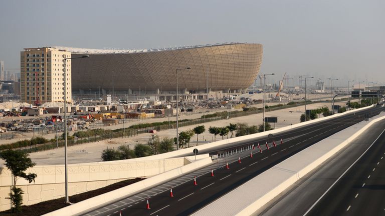 A general view of the Lusail Stadium in Lusail