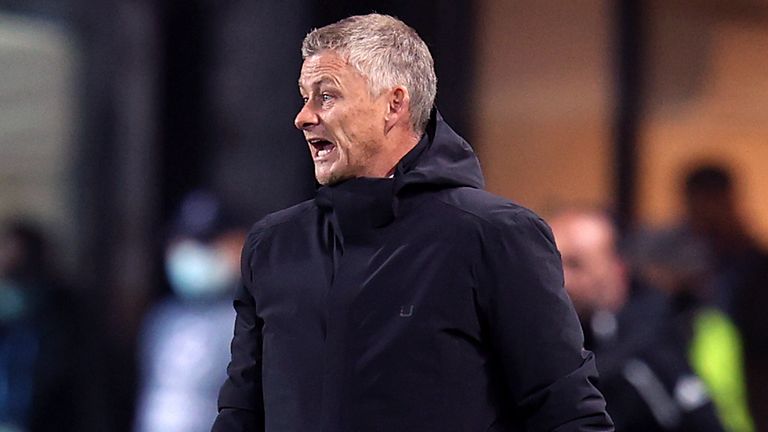 Manchester United manager Ole Gunnar Solskjaer on the touchline during the UEFA Champions League, Group F match at the Gewiss Stadium, Bergamo.