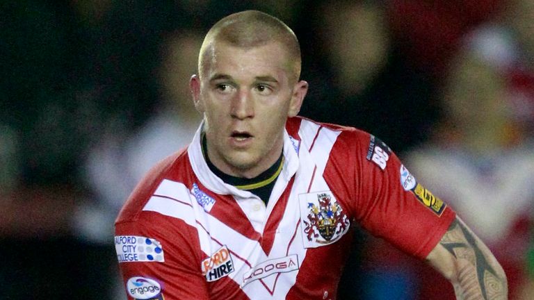 PICTURE BY CHRIS MANGNALL /SWPIX.COM...Rugby League - Super League - Salford City Reds v Wigan Warriors - The Willows, Salford, England - 04/03/11... Salford's (23) Marc Sneyd