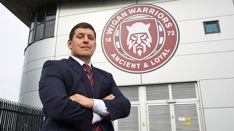 Picture by Paul Currie/SWpix.com - 05/10/2021 - Rugby League - Wigan Rugby League Announcement  - Robin Park, Wigan, England - Wigan Warriors new head coach Matt Peet is unveiled at a press conference