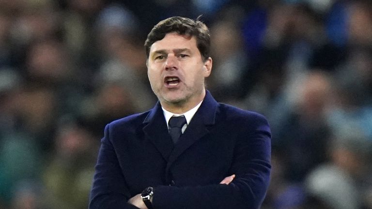 Paris Saint-Germain manager Mauricio Pochettino on the touchline during the UEFA Champions League, Group A match