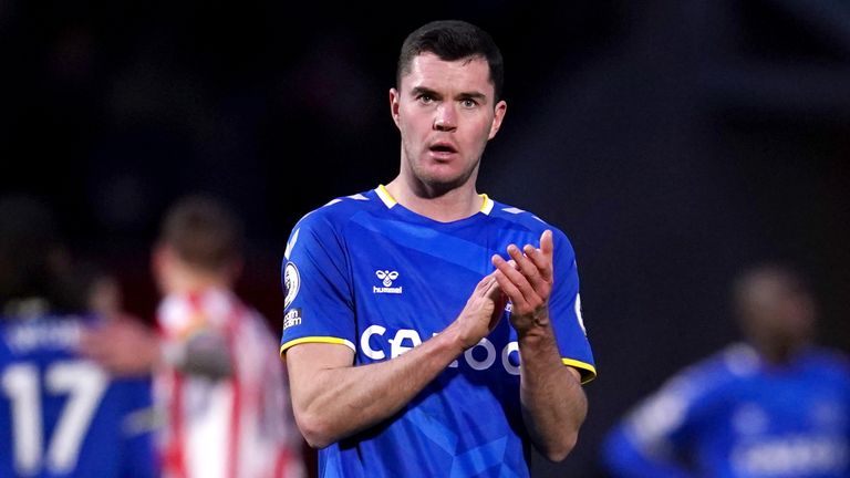 A despondent Michael Keane at full time