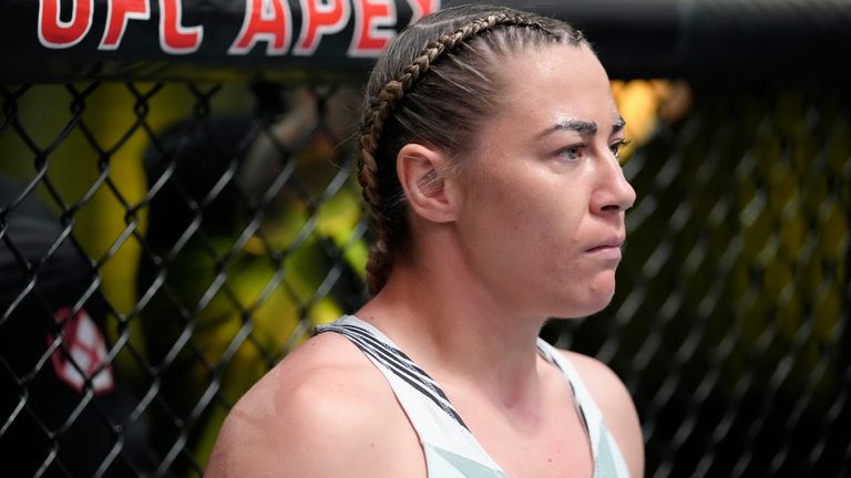 LAS VEGAS, NEVADA - SEPTEMBER 04: Molly McCann of England prepares to fight Ji Yeon Kim of South Korea in their flyweight fight during the UFC Fight Night event at UFC APEX on September 04, 2021 in Las Vegas, Nevada. (Photo by Jeff Bottari/Zuffa LLC)