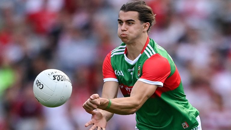 11 September 2021; Oisín Mullin of Mayo during the GAA Football All-Ireland Senior Championship Final match between Mayo and Tyrone at Croke Park in Dublin. Photo by Ramsey Cardy/Sportsfile
