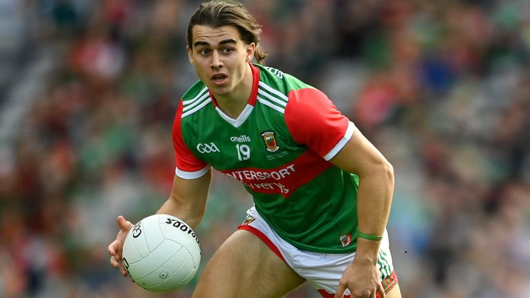 11 September 2021; Oisín Mullin of Mayo during the GAA Football All-Ireland Senior Championship Final match between Mayo and Tyrone at Croke Park in Dublin. Photo by Ramsey Cardy/Sportsfile