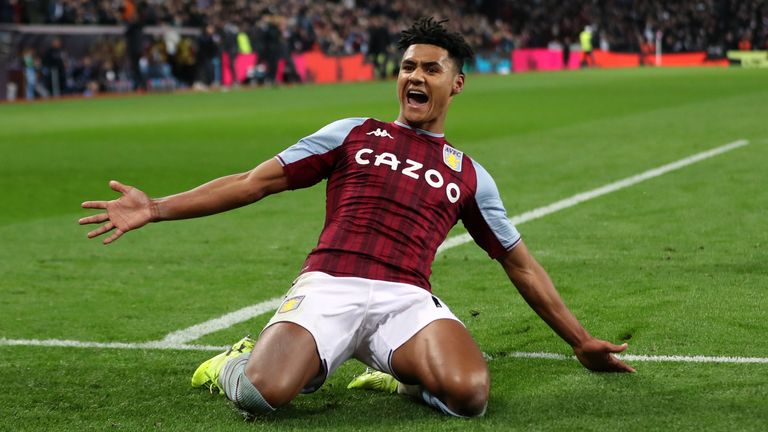 Aston Villa's Ollie Watkins celebrates his goal