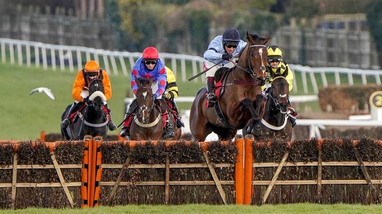 Orbys Legend on his way to victory at Sandown in March