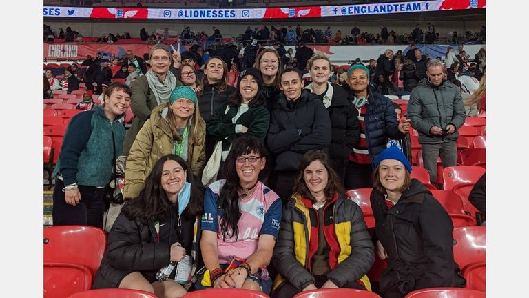 Paula Griffin and Goal Diggers FC at Wembley, England vs Northern Ireland