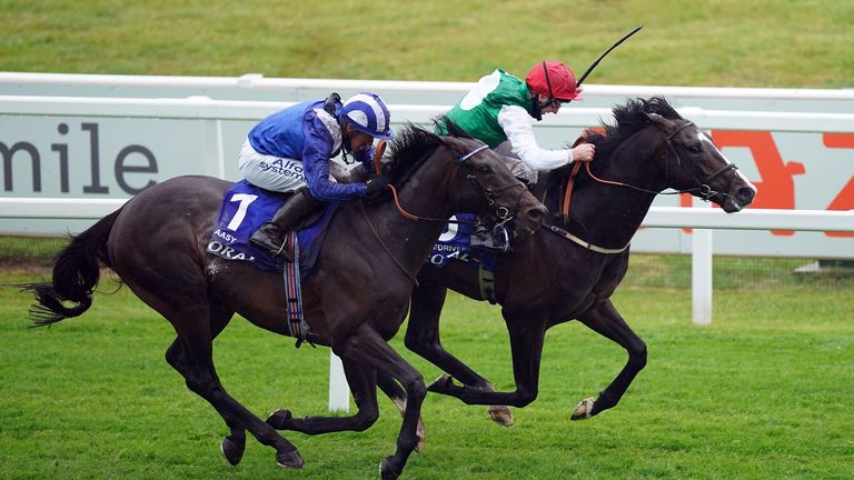 Pyledriver (far side) beats Al Aasy in the Coronation Cup at Epsom