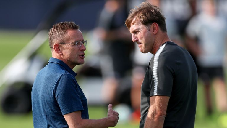 Ralph Hasenhuttl and Ralf Rangnick at RB Leipzig