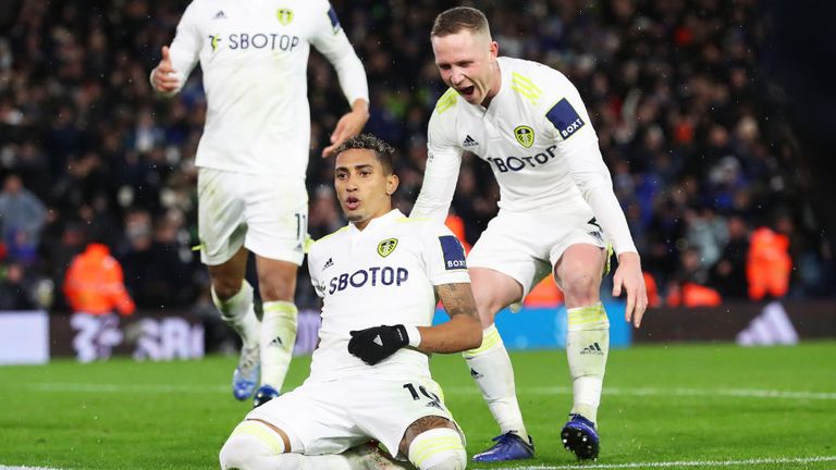 Raphinha's late penalty earned all three points for Leeds against Crystal Palace