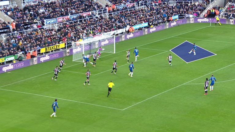 James finds space in the box before scoring against Newcastle