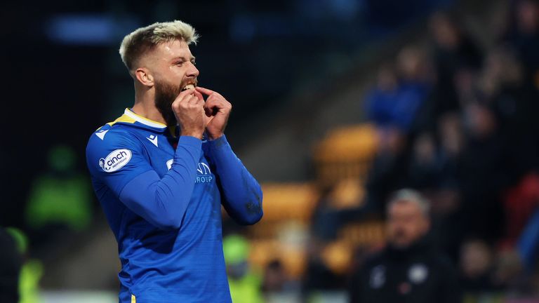 St Johnstone's Shaun Rooney responded to the St Mirren away support during the 0-0 draw