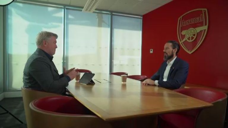 Josh Kroenke talks with Sky Sports' Geoff Shreeves