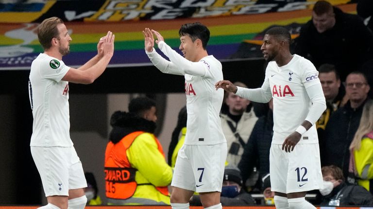 Son Heung-min celebrates his opener