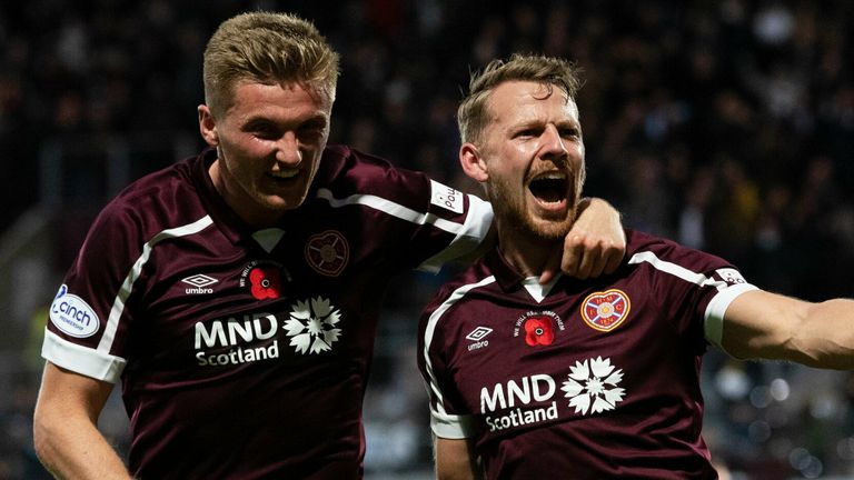 Stephen Kingsley scored Hearts&#39; fourth goal in their 5-2 thrashing of Dundee United