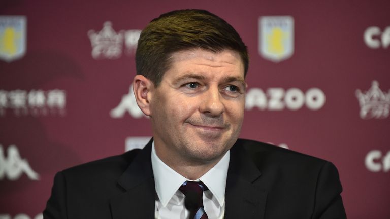 Steven Gerrard's first Villa press conference