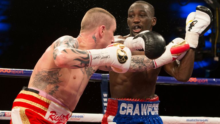 Ricky Burns against Terence Crawford WBO Lightweight title at the SECC, Glasgow. PRESS ASSOCIATION Photo. Picture date: Saturday March 1, 2014. See PA story BOXING Glasgow. Photo credit should read: Jeff Holmes/PA Wire